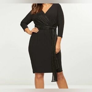 Lane Bryant Shimmer Faux-Wrap Dress size 16 NWT